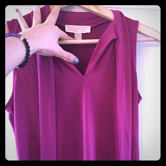 MICHAEL KORS beautiful MAGENTA top(XS) - Picture 3 of 6